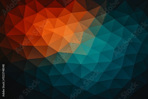 Abstract geometric background featuring gradient color palette with a modern polygonal triangular pattern