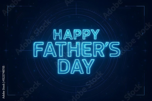 Futuristic Holographic Father’s Day Greeting Design photo