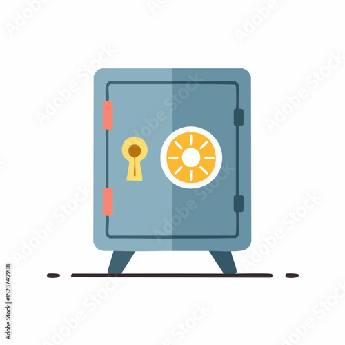 Secure Strongbox: A graphic illustration depicts a sturdy, closed safe, evoking themes of security, protection, and the safeguarding of valuables. The safe.