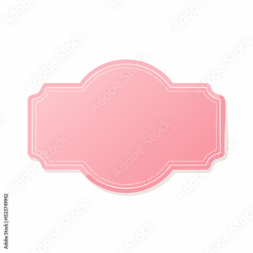 Pink Decorative Tag: A beautifully crafted pink tag, with a decorative border, perfect for labels, messages, or adding a touch of elegance. 