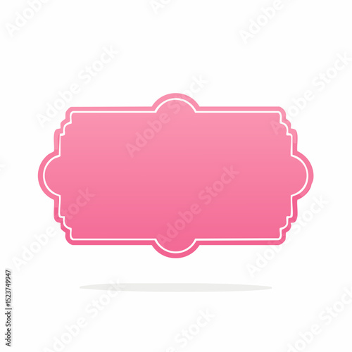 Pink Label Design: A beautifully designed pink label, ready to be used as an elegant tag or a charming emblem. Ideal for a variety of design and branding needs. 