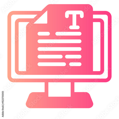 word processing gradient icon