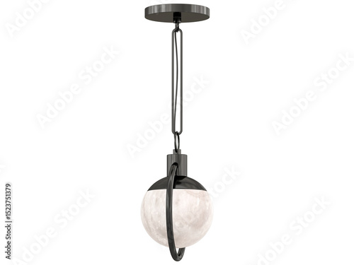 Trento Alabaster Flush Mount , blackened brass with alabaster , Elegant Lighting Fixture Against white bachground .