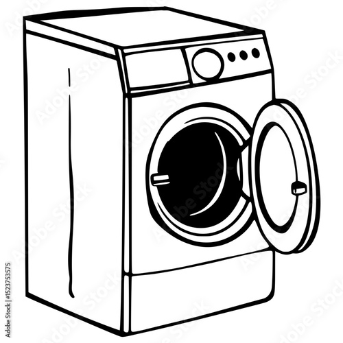 Cartoon washing machine silhouette