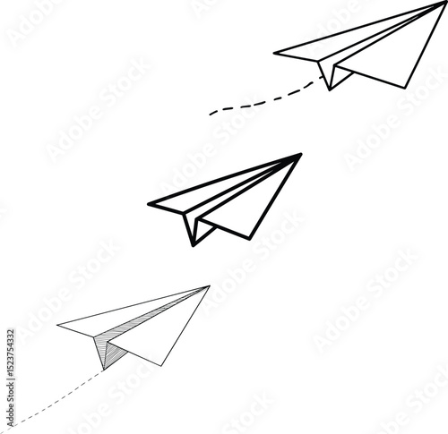 High quality photo of vector illustration of a paper plane.
