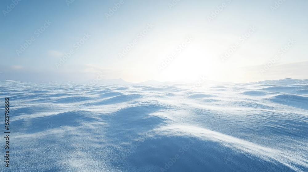 Fototapeta premium Expansive frozen ocean view coastal landscape digital art serene environment wide-angle perspective