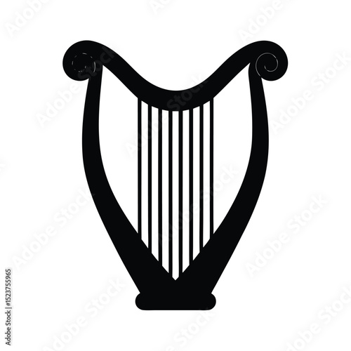 Black Harp Strings Vector illustration