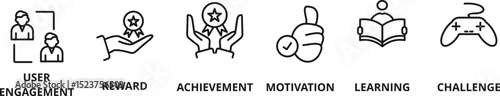 Gamification Education vector icon illustration concept