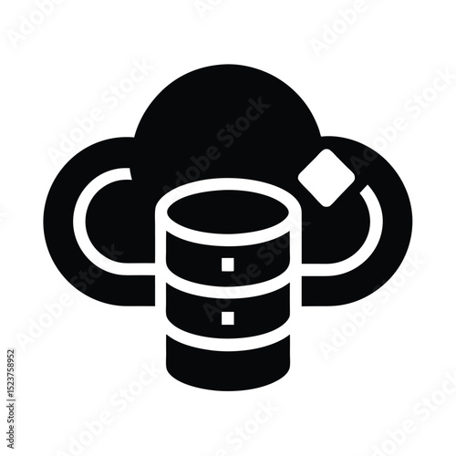 Cloud Data Sync Icon Vector Illustration