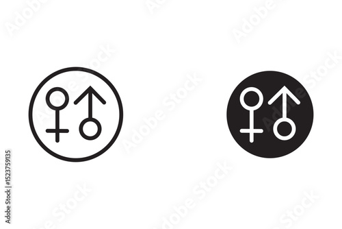 Gender symbol set. Sex genders. Gender vector icons. Male, Female, Gay, Lesbian, Bisexual, Transgender, Hetero, Non-Binary, Intersex. Gender silhouettes.