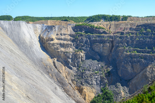 Heaps of tailings and mine dumps in Bor, Eastern Serbia, large copper mine owned by Chinese mining company Zijin Mining Group photo