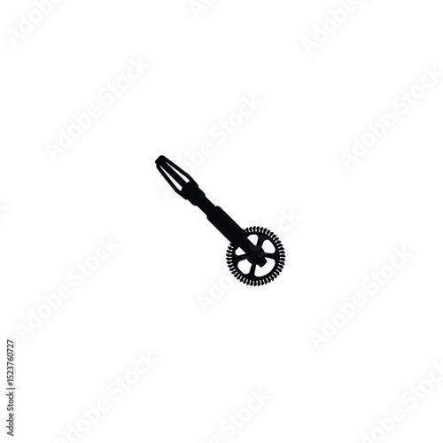 Silhouette of a biopsy punch with a circular cutting edge on white background