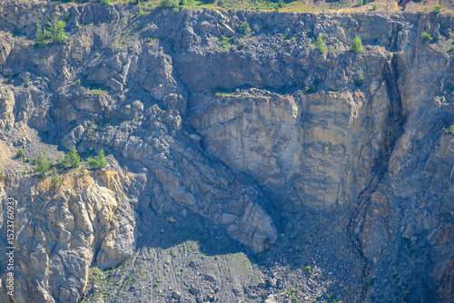 Heaps of tailings and mine dumps in Bor, Eastern Serbia, large copper mine owned by Chinese mining company Zijin Mining Group photo