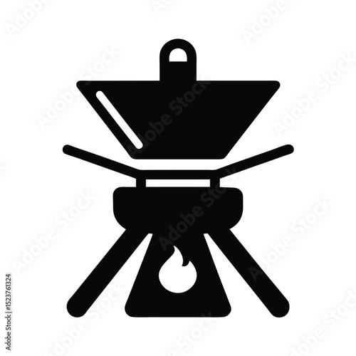 Foldable Camp Stove Icon Vector Illustration