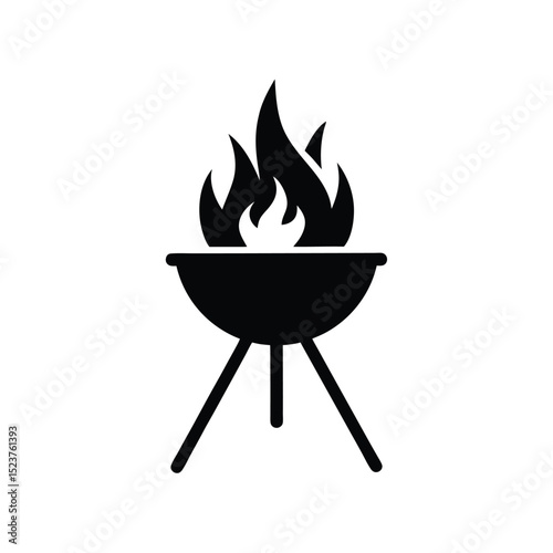 Foldable Fire Grill Icon Vector Illustration