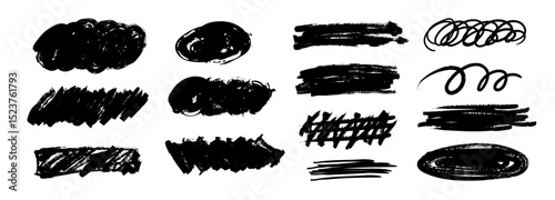 ブラシで書いたラクガキ素材セット1