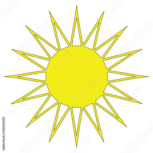 Sun icon on white background. Vector illustration. Sun icon on white background.