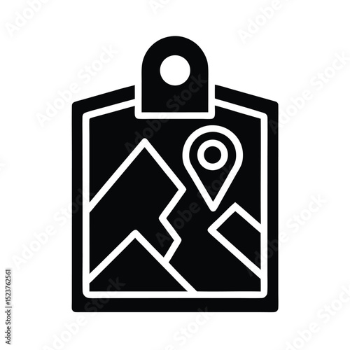 Hiking Map Holder Clip Icon Vector Illustration