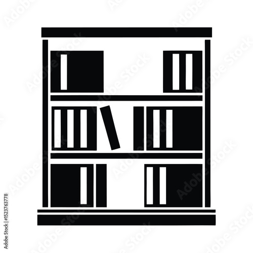 Library Shelf Icon Vector Illustration