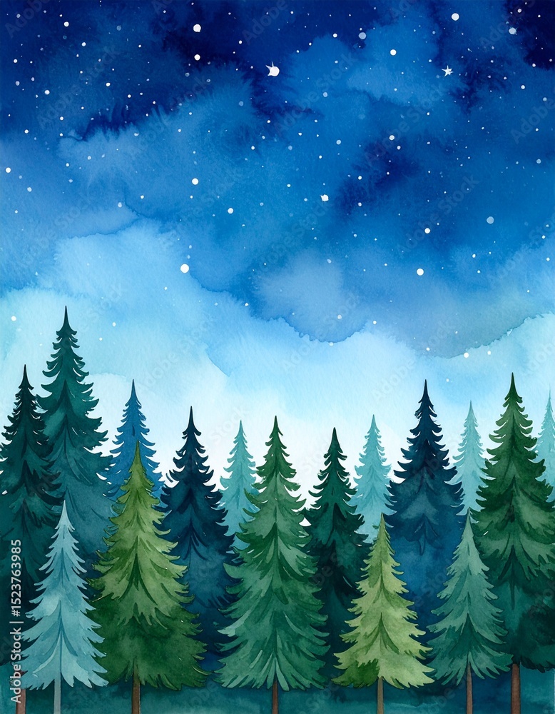 Fototapeta premium winter landscape with fir trees