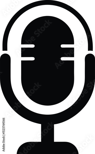 black silhouette of a microphone icon media android