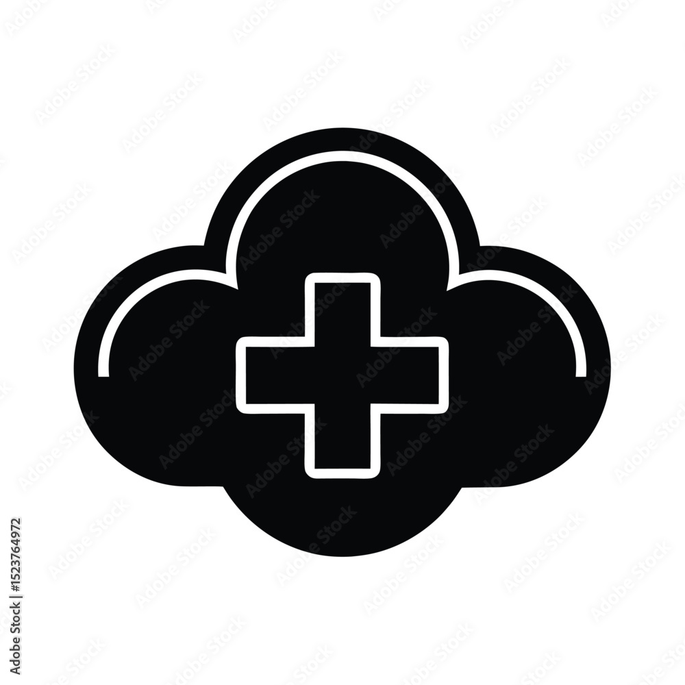 Fototapeta premium Medical Cloud Icon Vector Illustration