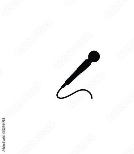Silhouette of a Doppler ultrasound device with a rounded tip on white background