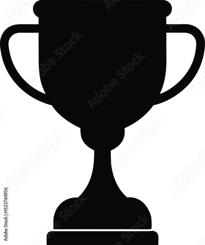 black silhouette of a trophy cup icon victory