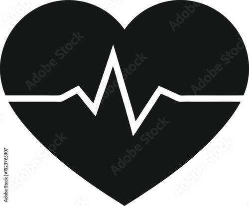heart with ekg pulse line health and wellness