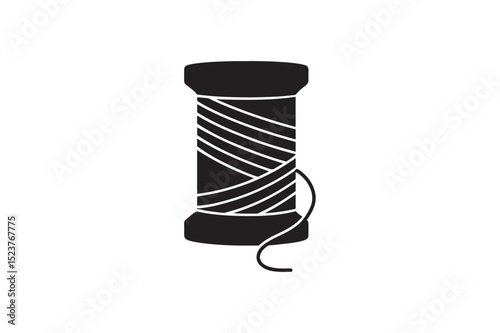 Thread silhouette on white background.01