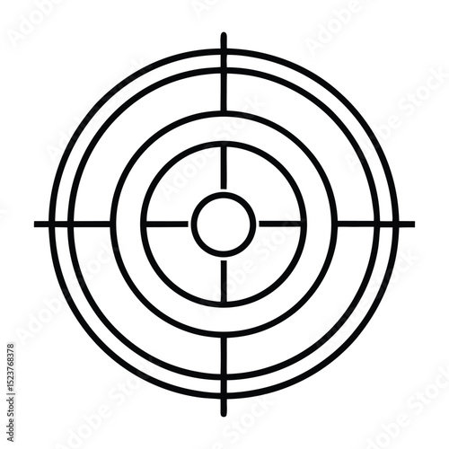 Crosshair icon. Outline illustration of crosshair vector icon for web