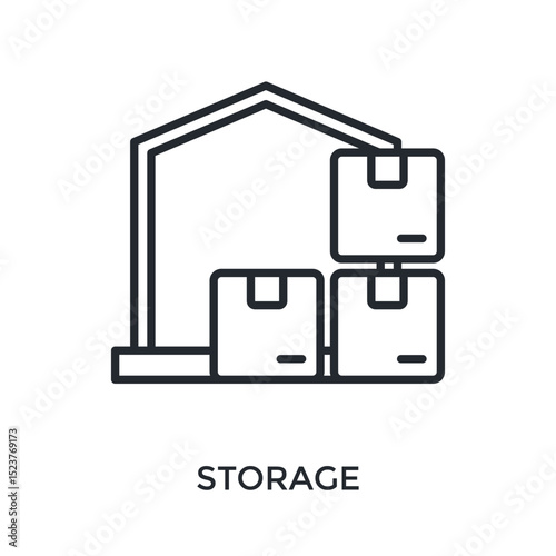 Storage Icon Outline Style. Vector Illustration For Graphic Design