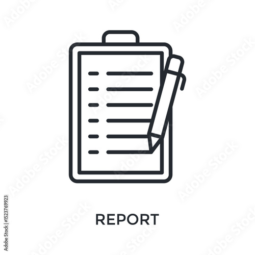 Report Icon Outline Style. Vector Illustration For Graphic Design