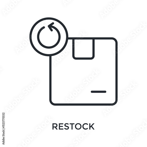 Restock Icon Outline Style. Vector Illustration For Graphic Design
