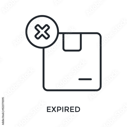Expired Icon Outline Style. Vector Illustration For Graphic Design