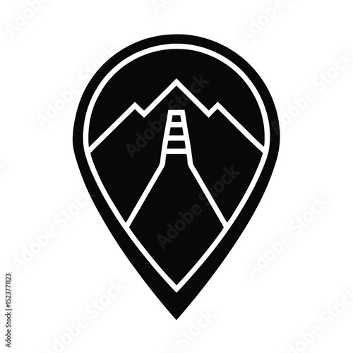 Trail Distance Marker Icon Vector Illustration