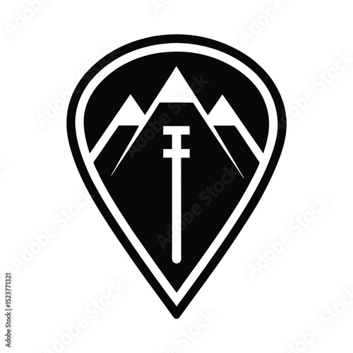 Trekking Pole Tip Icon Vector Illustration