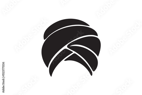 Turban silhouette on white background.01