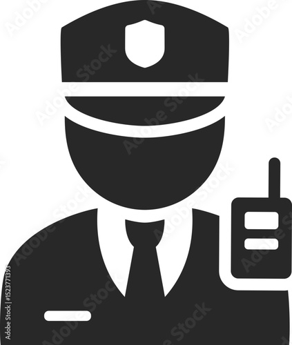 Security solid icon used in safety, surveillance, and access control system designs.