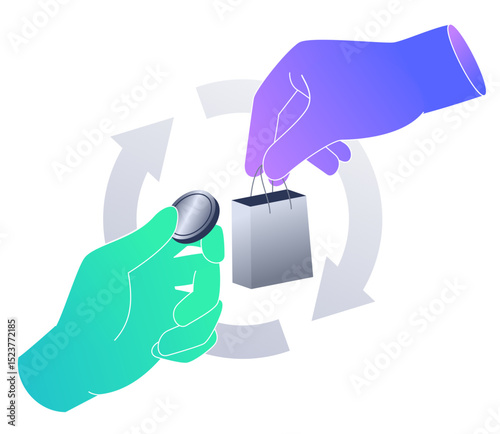 Buying and selling goods and services directly with each other