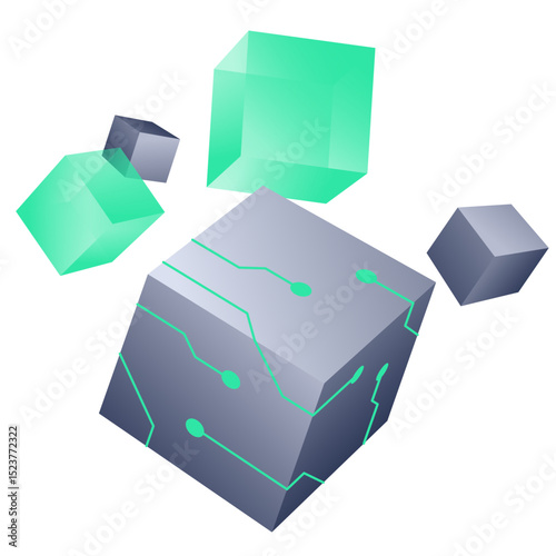Digital cubes or blockchain components