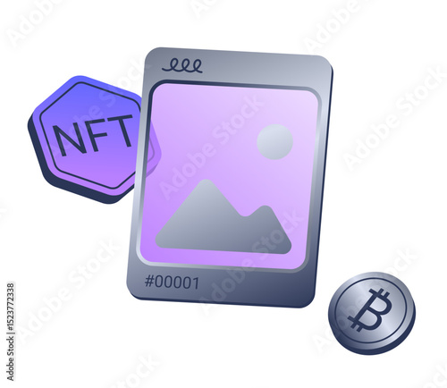 NFT and crypto art with bitcoin