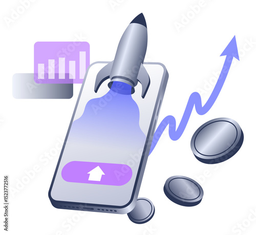 Successful mobile app startup launch