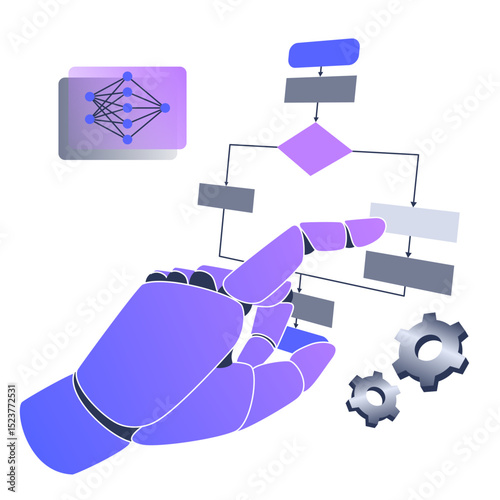 AI helping make decisions with use of flowchart