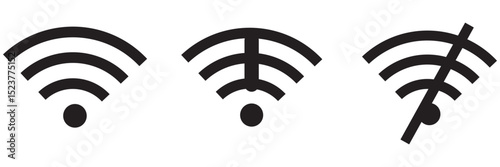wi-fi signal icon set. wi-fi icon sign for remote internet access.  Internet sign. Wi-fi signal icons. on white background. EPS 10