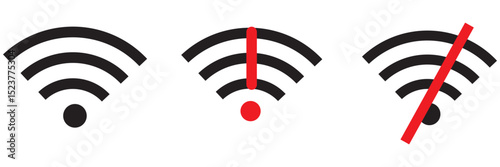 wi-fi signal icon set. wi-fi icon sign for remote internet access.  Internet sign. Wi-fi signal icons. on white background. EPS 10