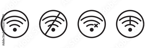 wi-fi signal icon set. wi-fi icon sign for remote internet access.  Internet sign. Wi-fi signal icons. on white background. EPS 10