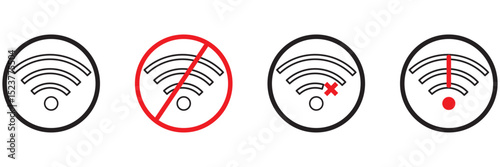 Disconnect wi-fi icon set. connection and Disconnect  sign symbol. vector design eps 10.