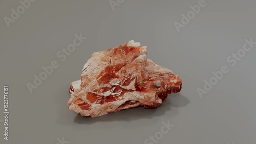 Raw Potassium Mineral on Plain Background 