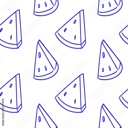 Fun watermelon slice pattern on a clean white background, perfect for summer-themed designs or projects